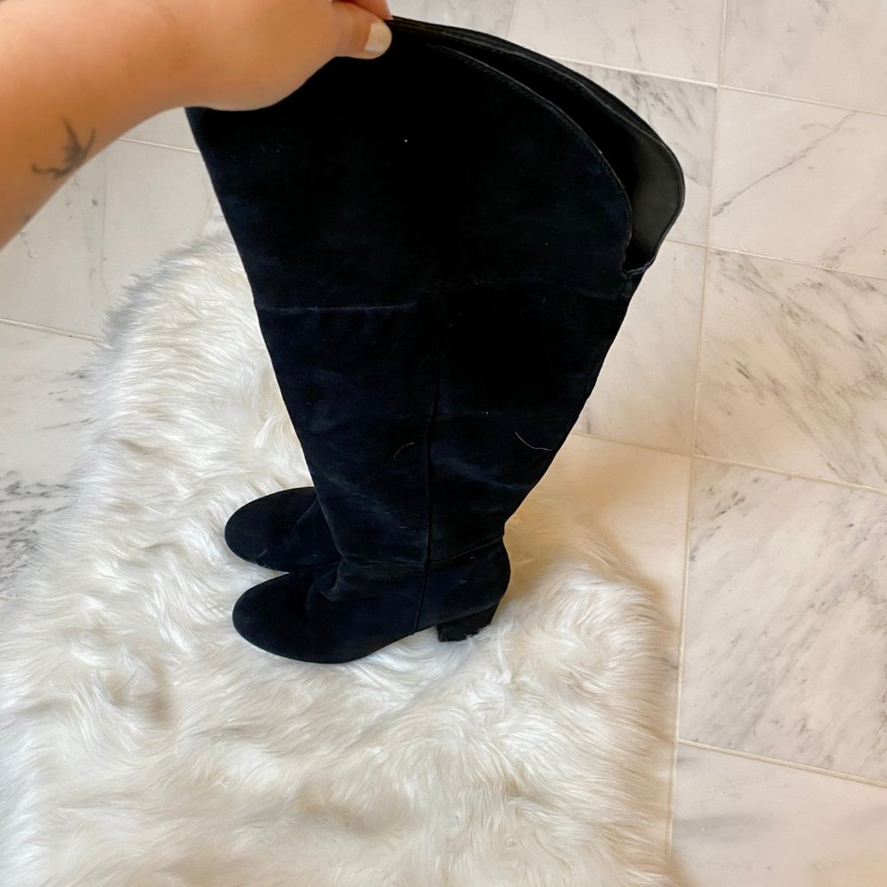 Kenneth Cole carrah suede black knee high boots - Picture 5 of 9